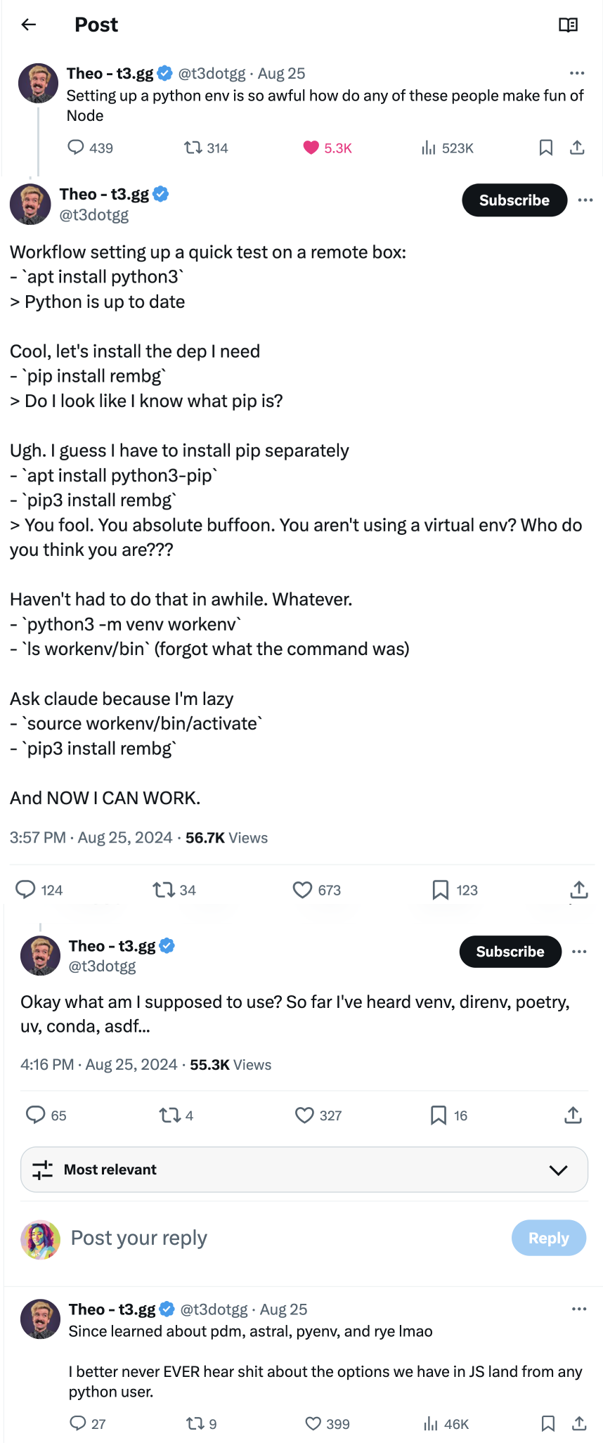 python dev environment hell